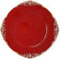 allgala 13-Inch 6-Pack Heavy Quality Round Charger Plates-Floral Red-HD80348