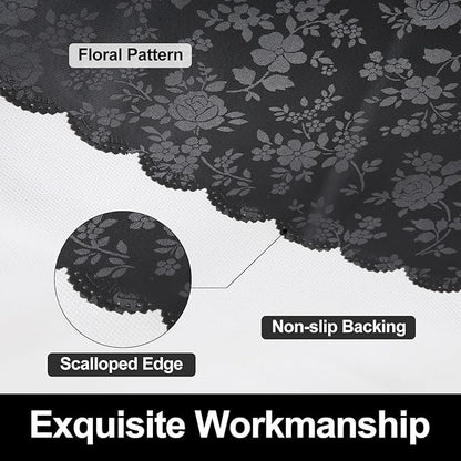 Smiry Rectangle Table Cloth, Waterproof Heavy Duty Vinyl Tablecloths, Wipeable Washable Table Cover for Kitchen and Dining Room (Black, 54" X 78")