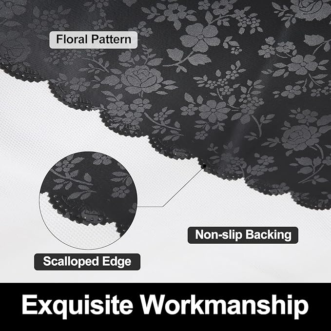 Smiry Rectangle Table Cloth, Waterproof Heavy Duty Vinyl Tablecloths, Wipeable Washable Table Cover for Kitchen and Dining Room (Black, 60" X 140")