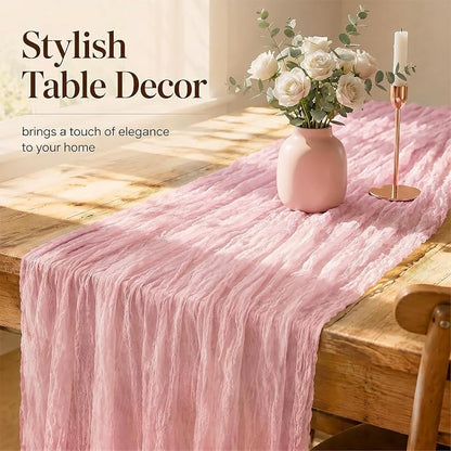 10 Pack Pink Table Runner 10FT Gauze Cheesecloth Table Runner | 21x120 Inch - Image 6