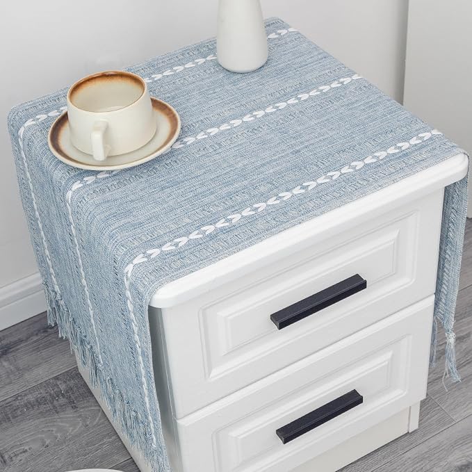 Farmhouse Rustic Blue Table Runner by YZKITM