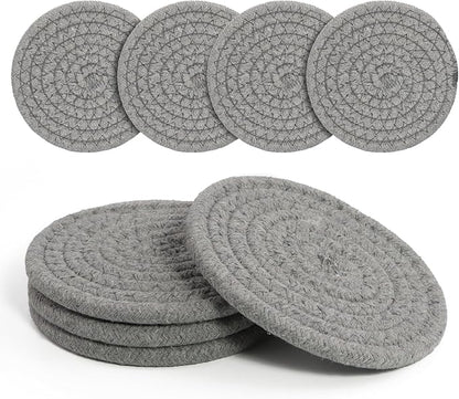 Coasters Set of 4 for Drinks, Cotton Woven 4 Colors Absorbent Boho Coasters for by krastmon
