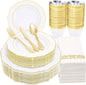350 Pieces Gold Disposable Plates by WDF