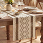 Artoid Mode Coffee Stripe Diamond Woven Table Runner 12x72 Inch | Holiday by ArtoidMode