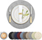 Round Faux Leather Placemats and Coasters, Reversible Heat Resistant Non-Slip by LANDVIEW