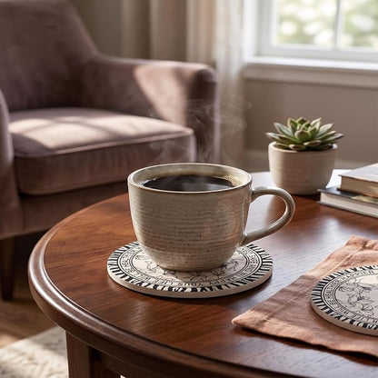 Drink Coasters for Living Room, Modern Zebra Stripe & Lily Floral Coasters - Image 5