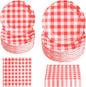 180Pcs Red Gingham Party Supplies Paper Plates and Napkins Serve 60 | by Hpscdyo