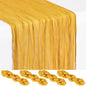Showgeous 4 Pack Gold Cheesecloth Table Runner, 17 x 108 Inches | Boho by Showgeous