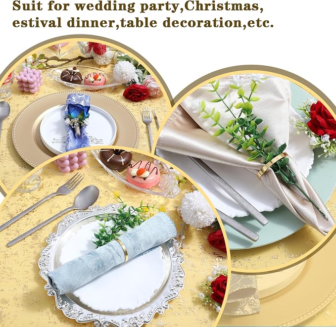 100Pcs Gold Napkin Rings Bulk, Elegant Gold Napkin Rings, Servilleteros para - Image 5