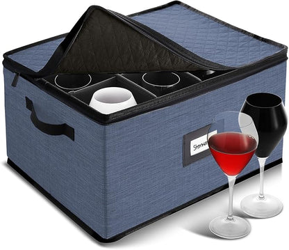 Hearth & Harbor Wine Glass Storage Box by HearthHarbor