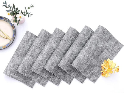 Homaxy Faux Leather Heat Resistant Placemats for Dining Table Set of 6, Waterproof Wipeable Washable PU Table Mats, Easy to Clean Anti-Slip Place Mats, 11.8" x 17", Black & White