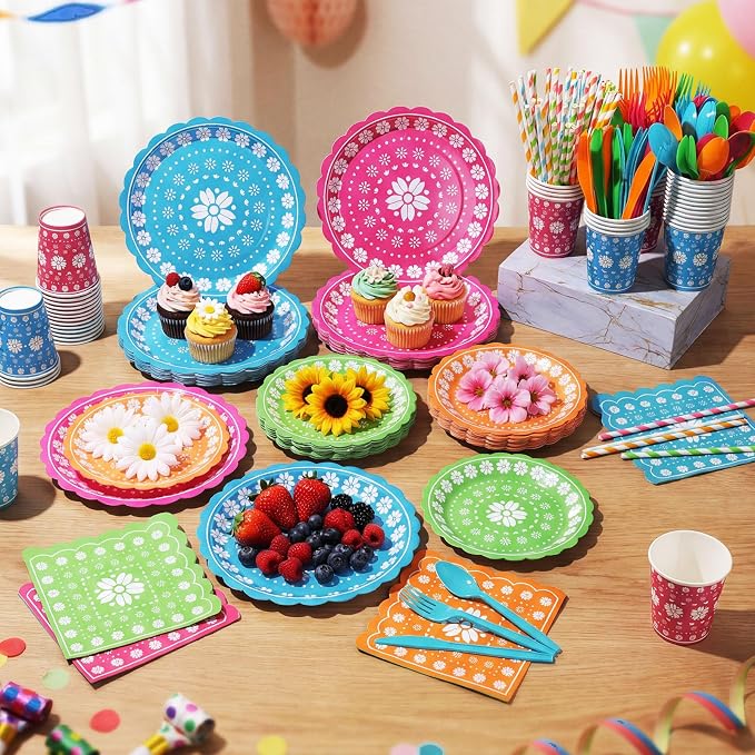 450 Pcs Fiesta Tableware Set Decorations, Serves 50 | Mexican Party Paper - Image 6