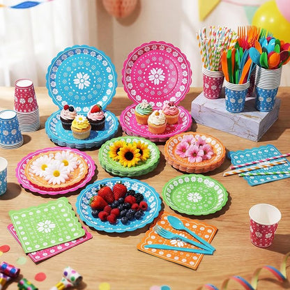 450 Pcs Fiesta Tableware Set Decorations, Serves 50 | Mexican Party Paper - Image 6