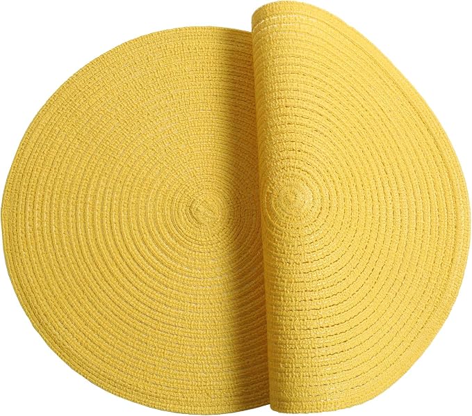 SHACOS Round Braided Placemats Set of 4 Washable Kitchen Table Place Mats - Image 6