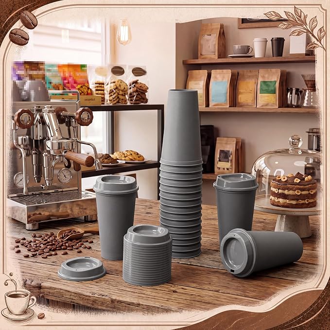Honeydak 45 Pack 16 oz Reusable Coffee Cups - Image 3