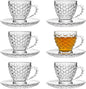 Glass Tea Cups and Saucers Set of 6 by binsakao