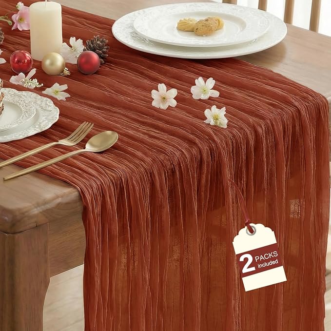 IVAPUPU Fall Terracotta Table Runner 120 Inch by IVAPUPU