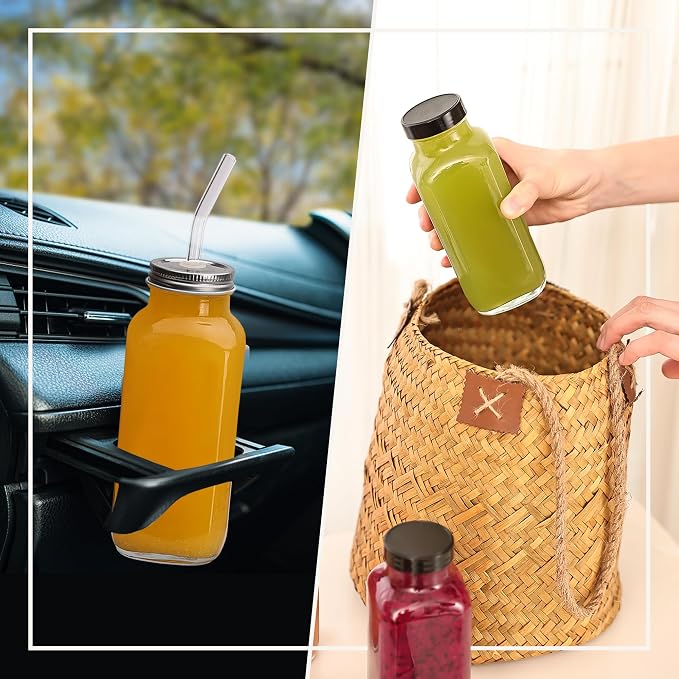 Glxgow 8 Pack 16 OZ Glass Juice Bottles - Image 7