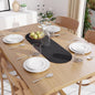 Encasa XO Table Runner, Handmade Ribbed Cotton 12"x36" | Black, Heat & Scratch by EncasaXO