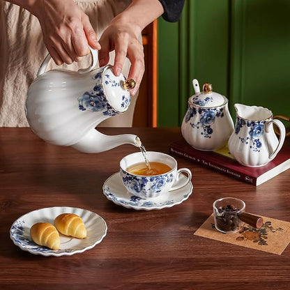 Blue Flowers Ceramic Tea Set，Tea Sets - Image 3
