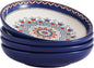 Bico Boho Totem Pasta Bowls, 35oz Salad Bowl Set of 4, Large Ceramic Serving Dinner Bowls for Soup and Cereal, Microwave and Dishwasher Safe, Gift for Housewarming and Thanksgiving
