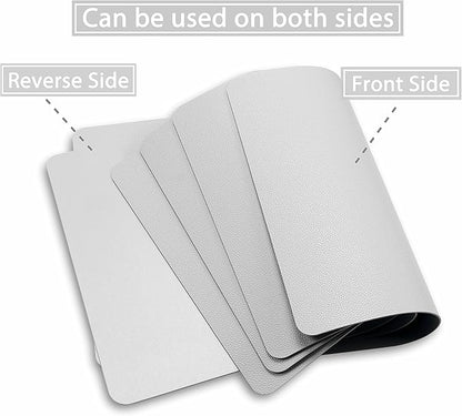 Wipeable Placemats Leather Table Mats Waterproof Heat-Resistant Easy to Clean for Dining Table Set Kitchen Table (2, Slate Grey)