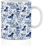 Chinoiserie Dachshund Mug, Grandmillennial Sausage Weiner Dog Coffee Tea Mug by Unknown