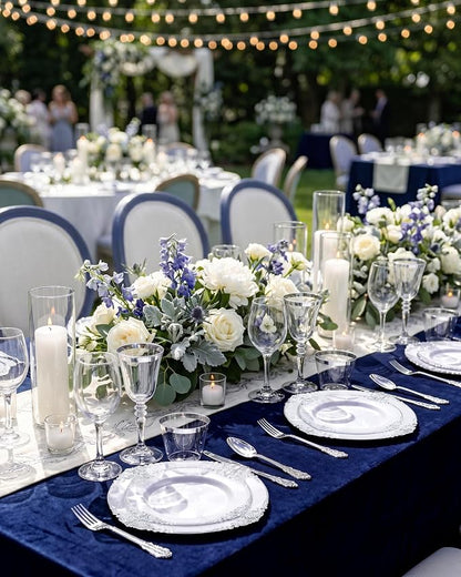 100pcs White Silver Plastic Plates - Image 9