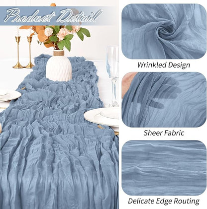 30 Pack Dusty Blue Cheesecloth Table Runner 17 x 108 inch Cheese Cloth Table - Image 3