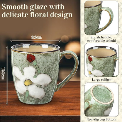 Maxdot 12oz Ceramic Coffee Mugs, Glazing Process Coffee Cup - Image 2
