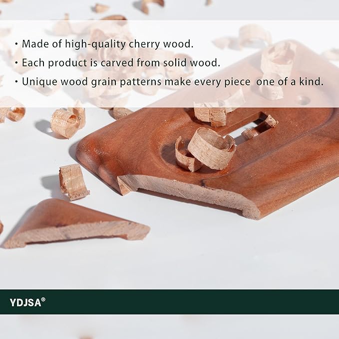 Cherry Switch Plates and Outlets Single Decorator Light Switch Cover Plate Decorative Real Wood Light Switch Cover Platefor Home and Office Use