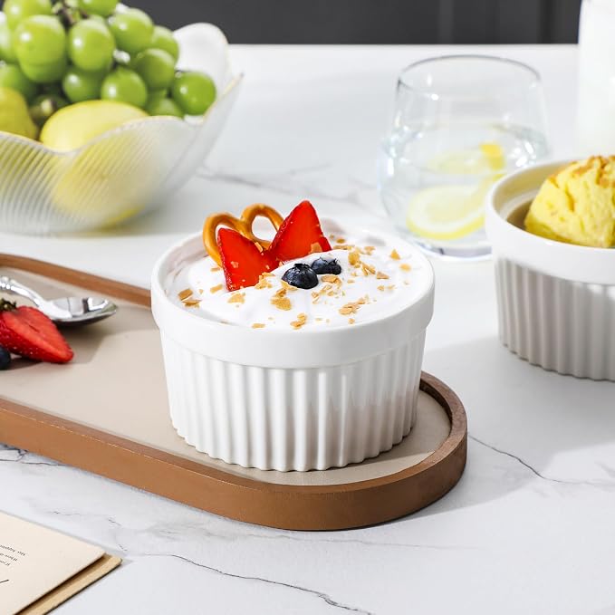 MALACASA Ramekins 12 oz Oven Safe, Porcelain Creme Brulee Ramekins Pudding - Image 6
