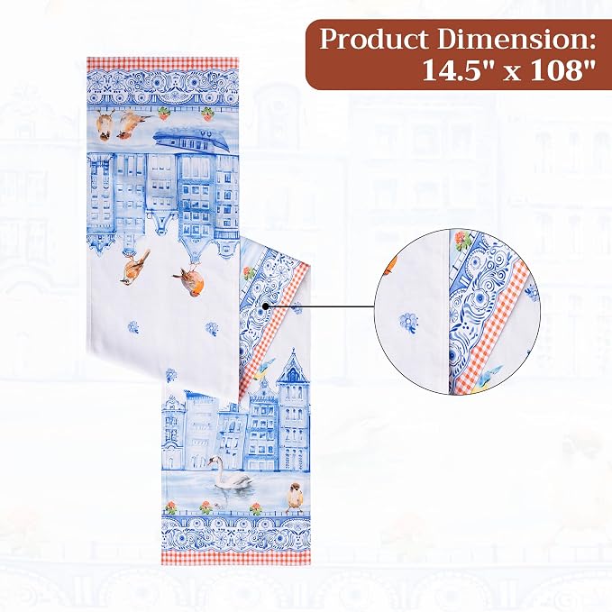 Maison d' Hermine Table Runner 100% Cotton 14.50" x 108" | Table Runners 108 - Image 7