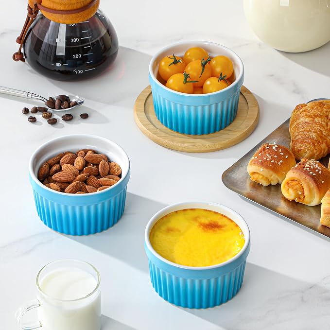 MALACASA Ramekins 8 oz Oven Safe, Large Ceramic Souffle Dishes - Image 6