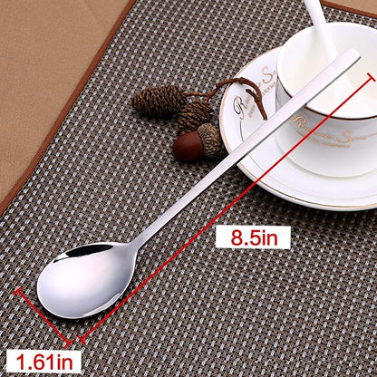 IQCWOOD Spoons, 8.5 Inch Stainless Steel Soup Spoons | Korean Soup Spoons - Image 8