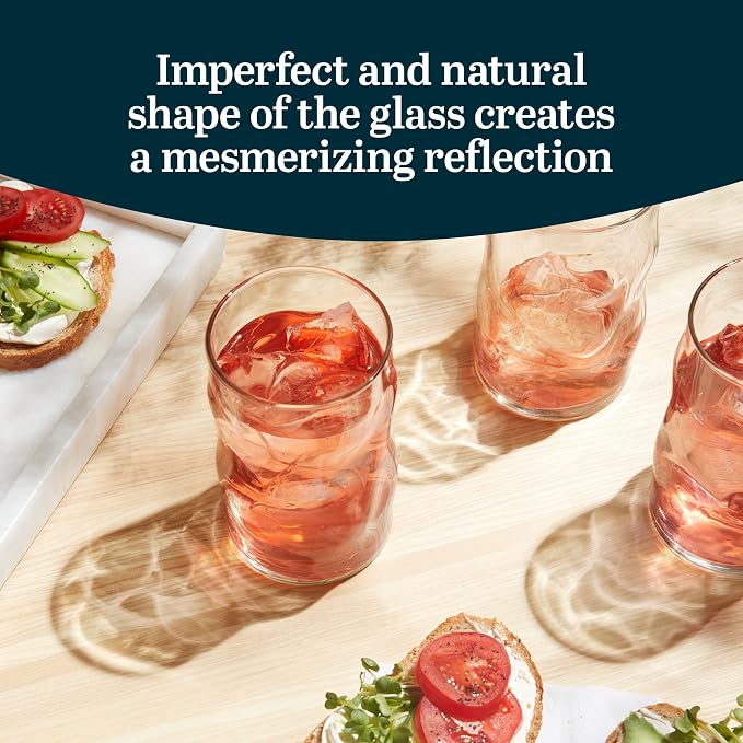 Libbey Lava Tumbler Drinking Glasses, All Purpose, Molten Groove Glasses Set of - Image 4