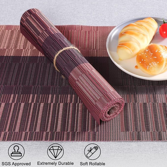 Table Runner 71 Inches Long, Vinyl Woven Farmhouse Table Runners | Washable - Image 2