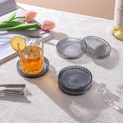 Glass Coasters Round Cup Mat, Decorative Wine Bottle Coaster, Crystal Drink - Image 5