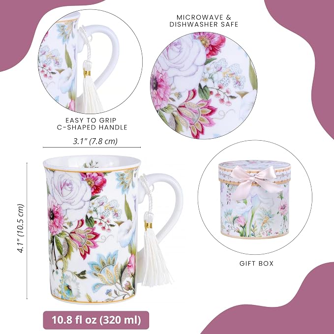 STP GOODS Porcelain Tea/Coffee Cup in Gift Box Fine Porcelain Coffee Cup Tea - Image 5