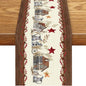 Farmhouse Texas Table Runner, Rustic Western Barn Texas Star Berries Brown by Unknown