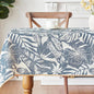 jinchan Blue Tropical Floral Linen Rectangle Table Cloth 50x70 | Vibrant by JINCHAN