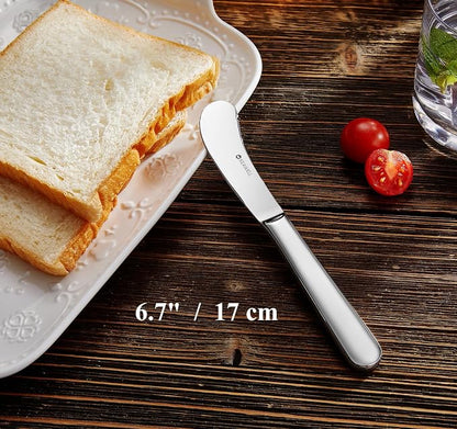 Premium Louise 4-Piece 6.7-Inch Stainless Steel Butter Knives | Butter Spreaders - Image 2