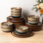 Ceramic Dinnerware Set for 8, 24-Piece Plates and Bowls Set | Handmade Reactive by TheTerra