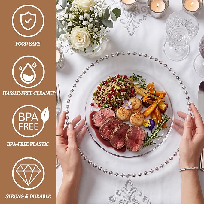 100Pcs Clear Plastic Dinner Plates - Image 6