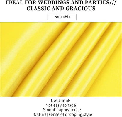 10-Pack Yellow 12 x 108 inches Long Premium Satin Table Runner | Wedding - Image 4