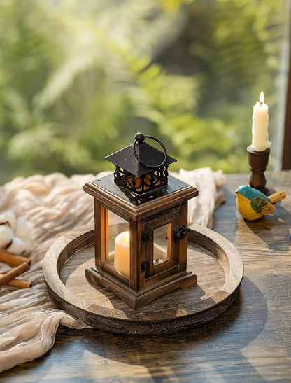 Hanobe Round Wooden Candle Holder Trays - Image 4