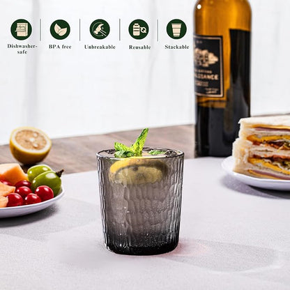 15oz and 22oz Grey Acrylic Glasses Drinkware, Honeycomb Stackable Shatter-Proof - Image 4