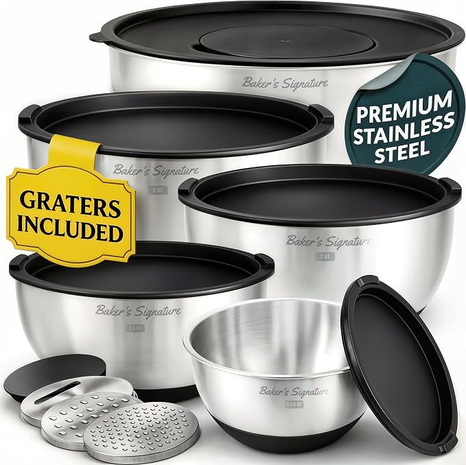 Stainless Steel Mixing Bowls by BakersSignature