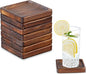 Acacia Wood Coasters for Drink-Drink Coasters Set of 8 | Coffee Table Decor | by Hanber