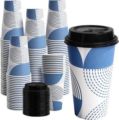 16 oz Disposable Paper Coffee Cups by VPACKDUO